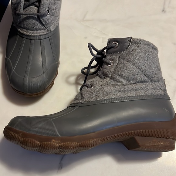 Sperry Duck Boots in Grey Flanel Size 5.5 - Picture 6 of 13